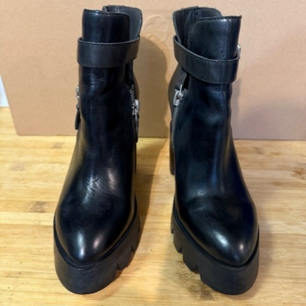 Ash Ricky Lug Sole leather Platform Wedge Booties - Size EU37 - NWOT - Picture 3 of 16